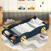 Bellemave® Race Car - Shaped Platform Bed with Wheels and Storage - Bellemave